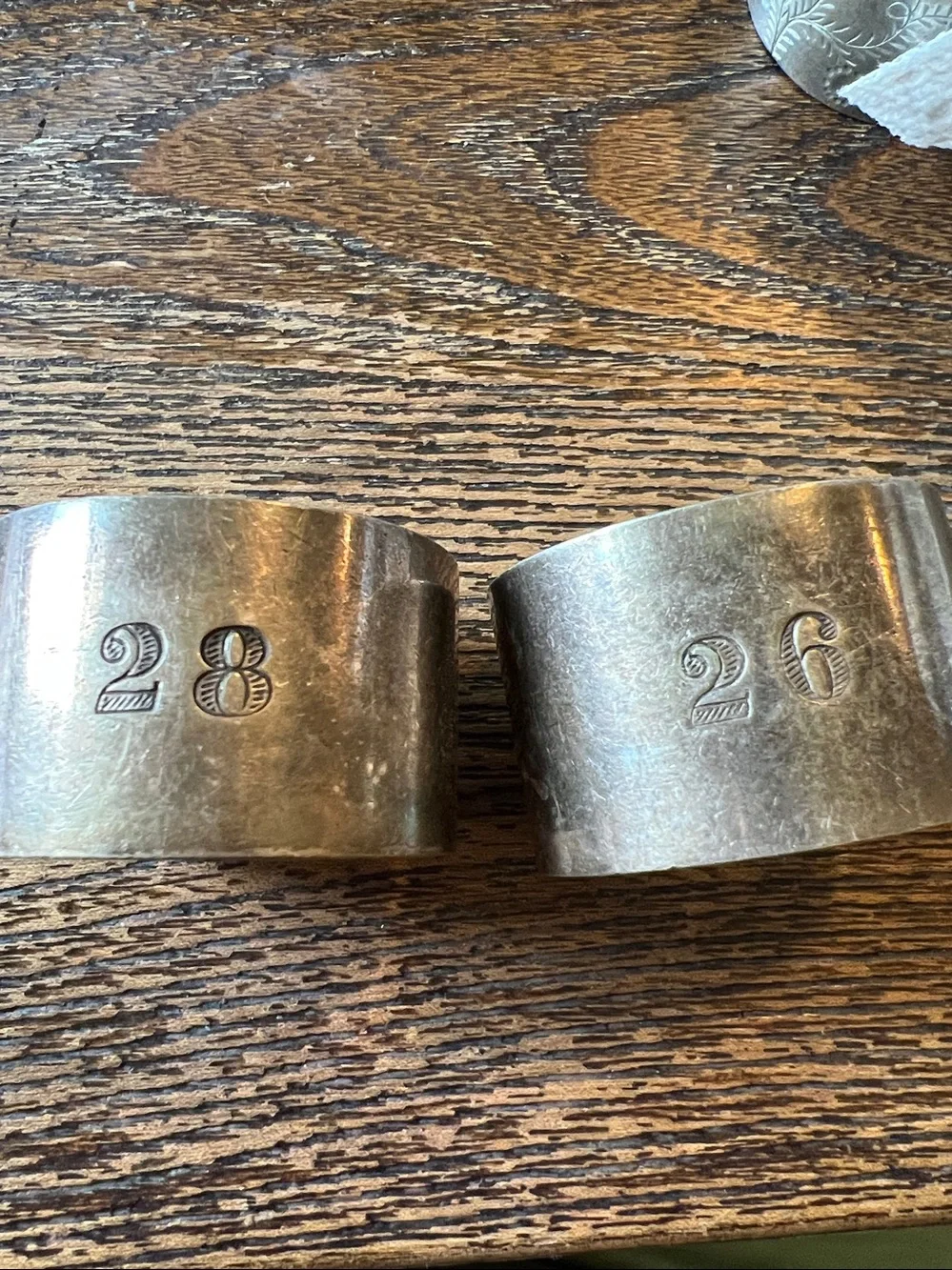 2 Antique Silver plated shipping boat napkin rings